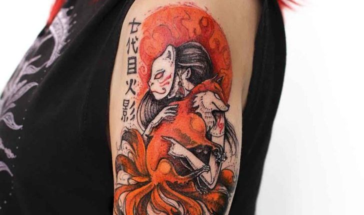 Kitsune-Tattoo-on-Shoulder-by-Robson-Carvalho