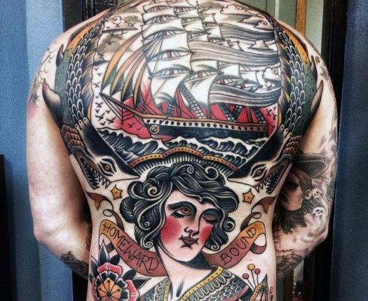 guys-full-back-tattoos-with-vintage-design