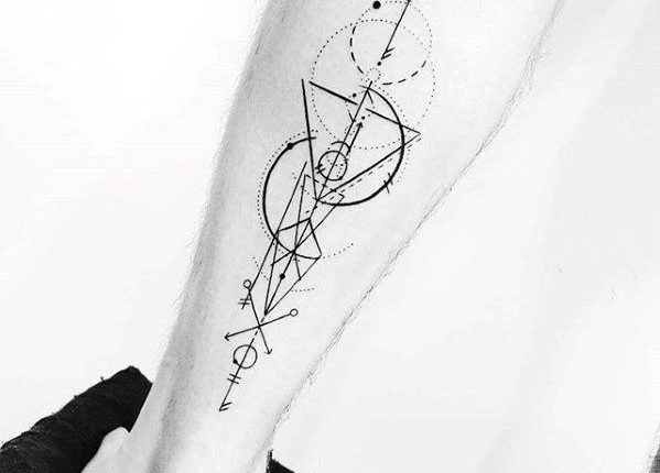 40 Geometric Arrow Tattoo Designs For Men - Sharp Geometry Ideas