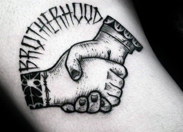 60 Handshake Tattoo Designs For Men - Symbolic Ink Ideas - Famous