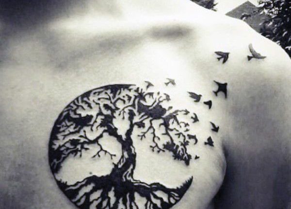 50 Oak Tree Tattoo Designs For Men - Leaves And Acorns