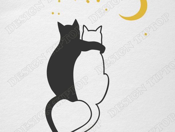 Cats love, svg, dxf, png, Cricut, Silhouette, Cat shirt, cats heart shaped tail, cat clipart, t shirt design, tattoo design, car decal