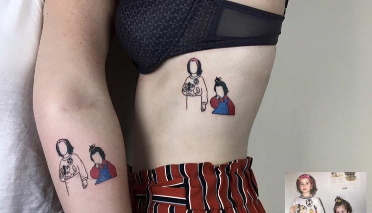 Kindheitsfotos als minimalistische Tattoos - "Retro Minimal" von Alican Gorgu