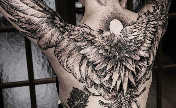 ▷ 1001 + coole und inspirierende Flügel Tattoo Designs und ihre Beudetungen