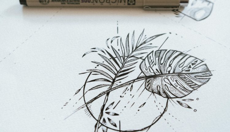 Monstera Plant Drawing - Tiny tattoo ideas, Instagram highlight covers, line drawing for Download