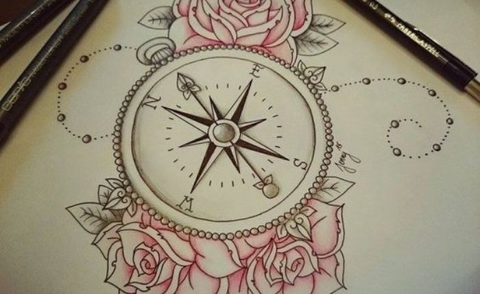 ▷ 142 + inspirierende Ideen und Bilder zum Thema Compass Tattoo!