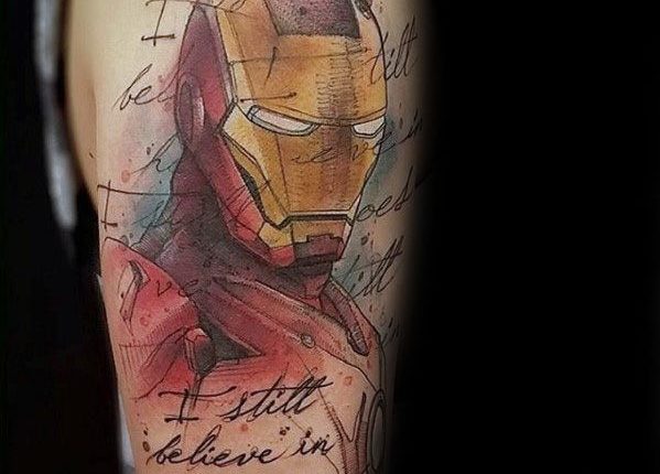 70 Iron Man Tattoo Designs For Men - Tony Stark Ink Ideas