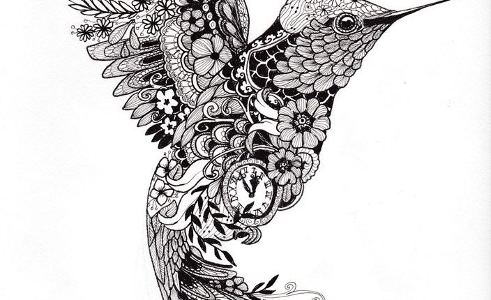 Tattoo-Vorlage „Kolibri“