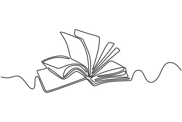 Vektor Kontinuierliche Strichzeichnung Des Buches Pädagogische Idee Konzept Minimalistisches Design, Linie, Buch, Studie PNG und Vektor zum kostenlosen Download