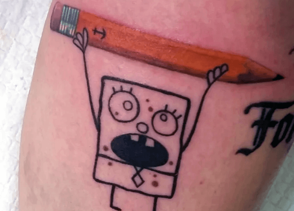 3d mens cool spongebob tattoo ideas