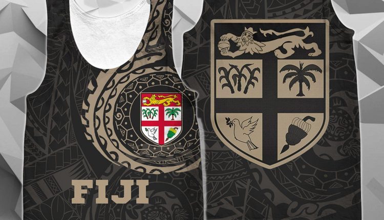 Fiji in My Heart Polynesian Tattoo Style Hoodie A - Tank Top / L