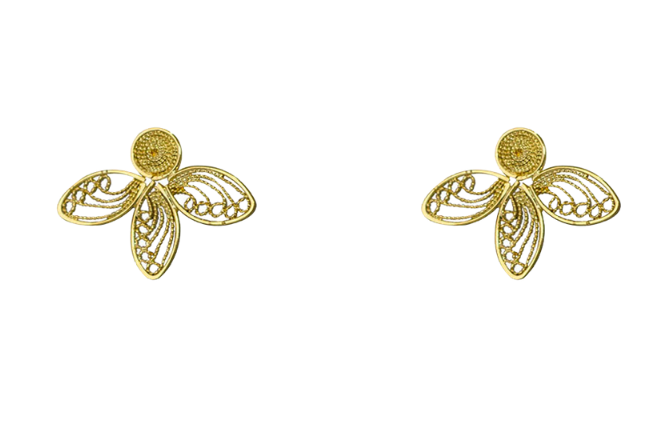 Gold Flutter Filigree Earrings