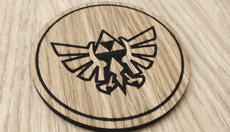 Laser cut wooden coaster. Zelda Legend Design