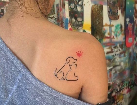 27 Best Cat & Dog Tattoo Designs