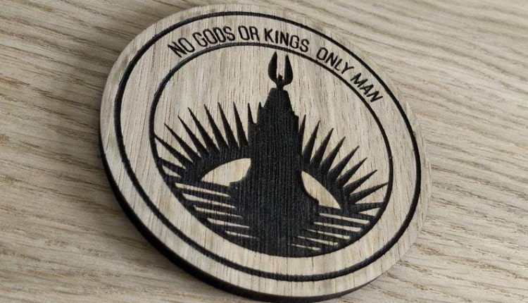 Laser cut wooden coaster. Bioshock No Gods and Kings Lighthouse