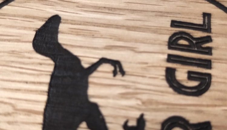 Laser cut wooden coaster. Clever Girl Jurassic Park World