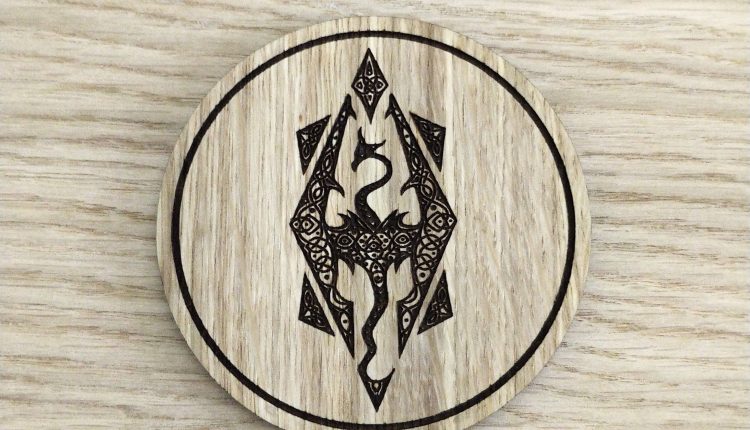 Laser cut wooden coaster. Skyrim Celtic Design - Yes
