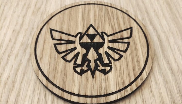Laser cut wooden coaster. Zelda Legend Design