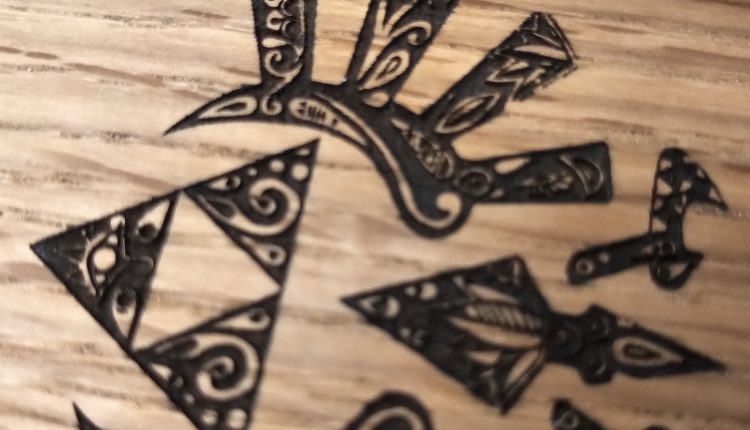 Laser cut wooden coaster. Zelda Legend Link Design