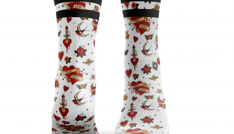 Tattoo Socks - Mens: 6-8.5 UK / 6-8.5 US / True Love
