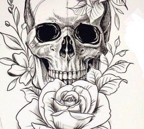 skull tattoo stencil