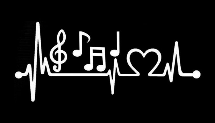 Musical Note Electrocardiogram Heartbeat Car Styling Window Laptop Sticker Decal - White