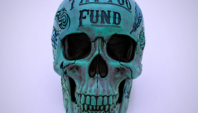 Tattoo Fund Skull Shaped Money Bank