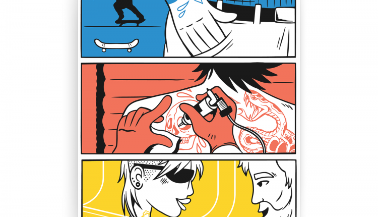 Tattoo people print poster wall art decor - A3 - 30 x 42 cm Portrait